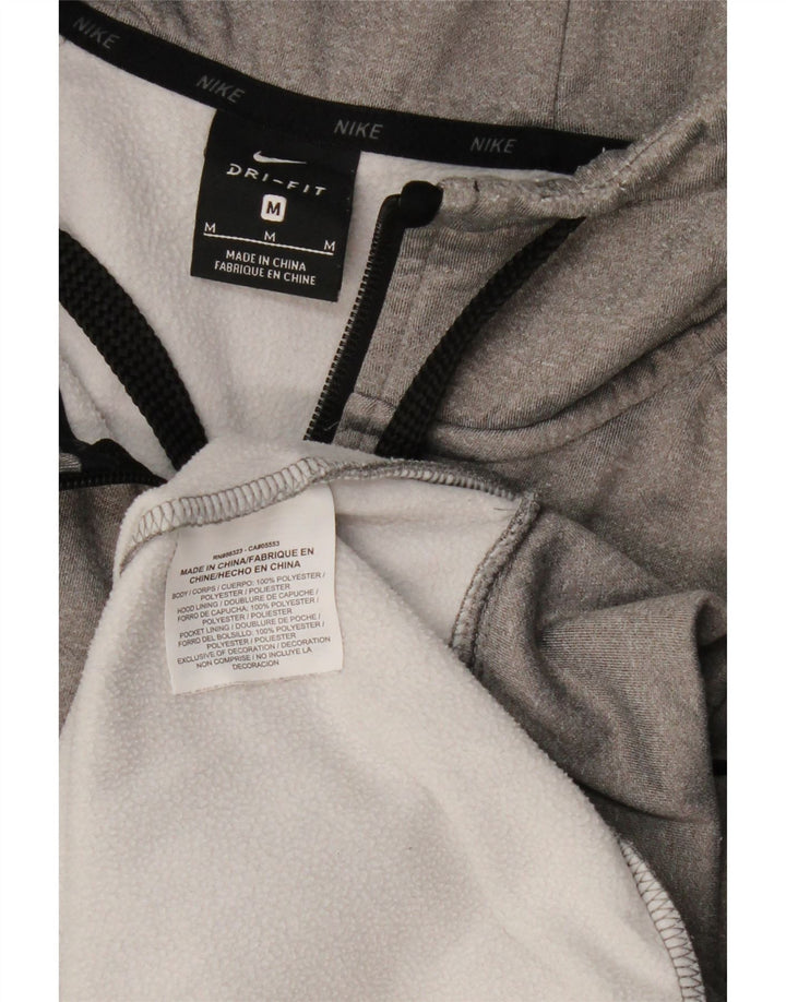 NIKE Dri Fit hættetrøje med lynlås til mænd mellemgrå polyester