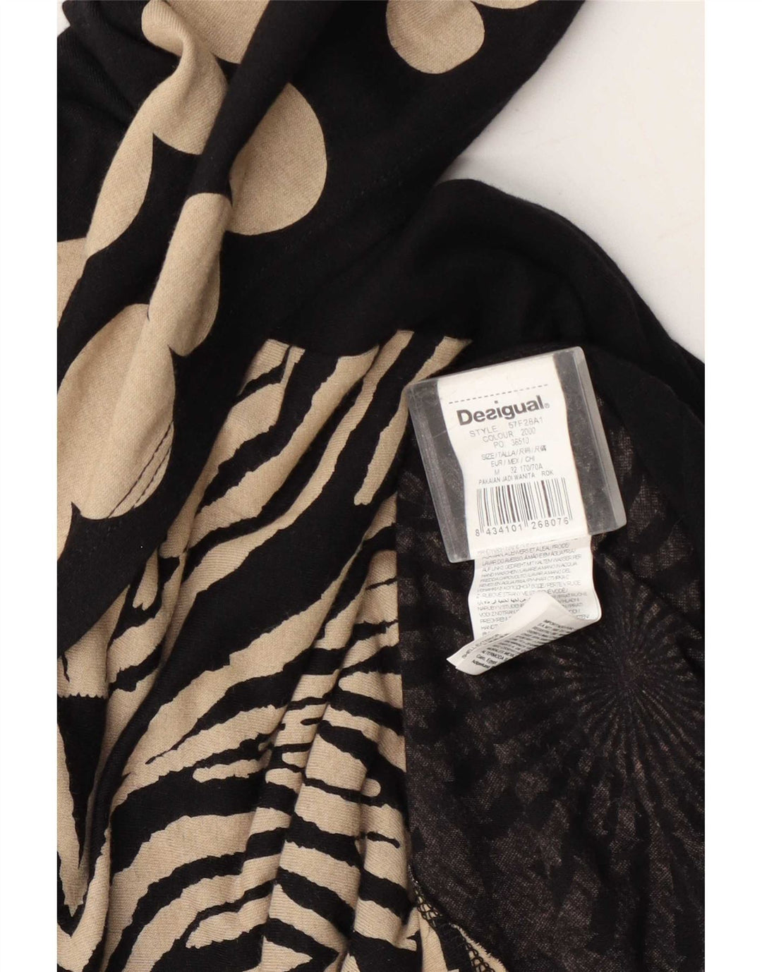 Desigual Kvinders Grafisk Asymmetrisk Nederdel Medium W28 Sort Polka Dot