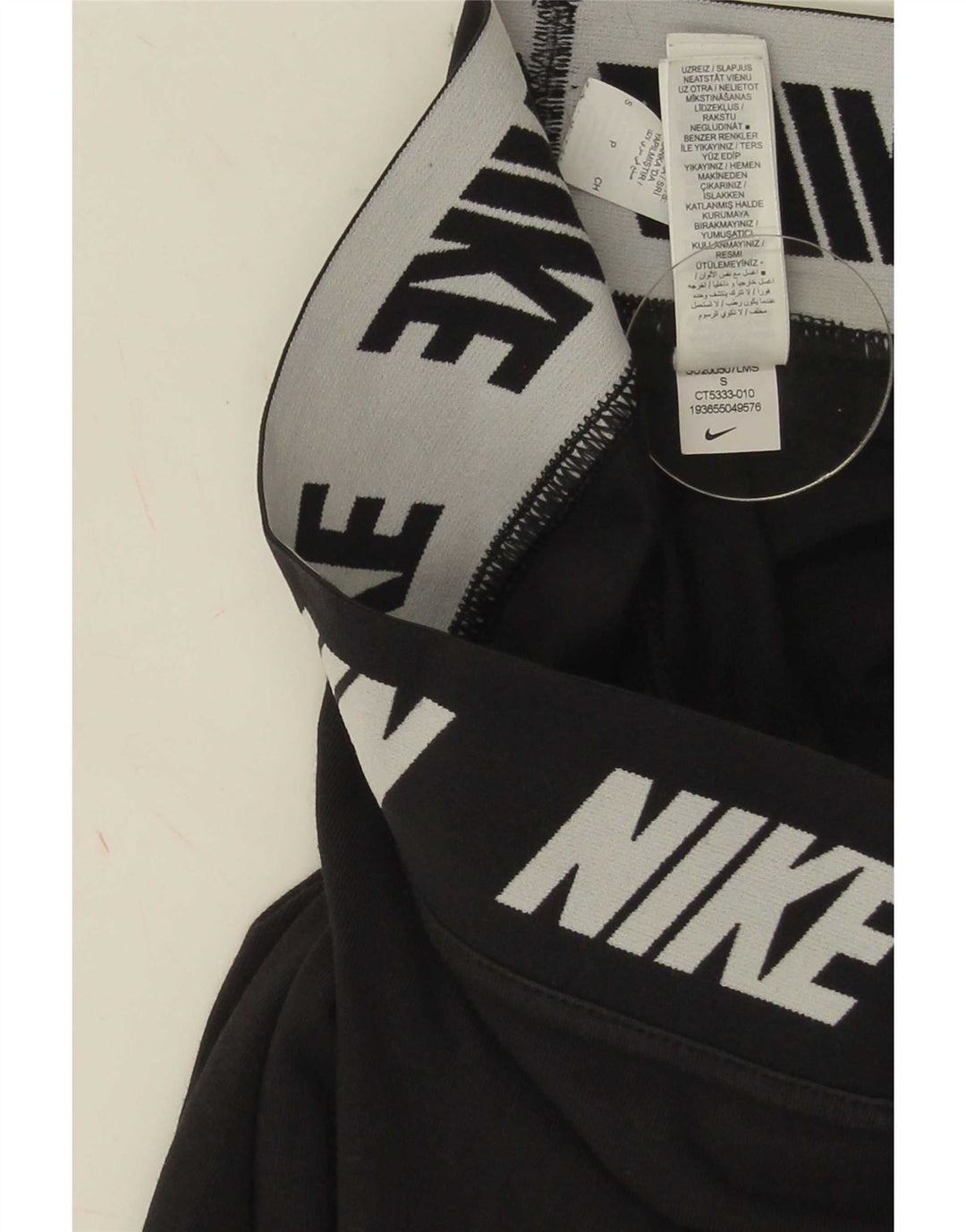 Nike Dame Grafiske Leggings UK 8 Small Black Bomuld