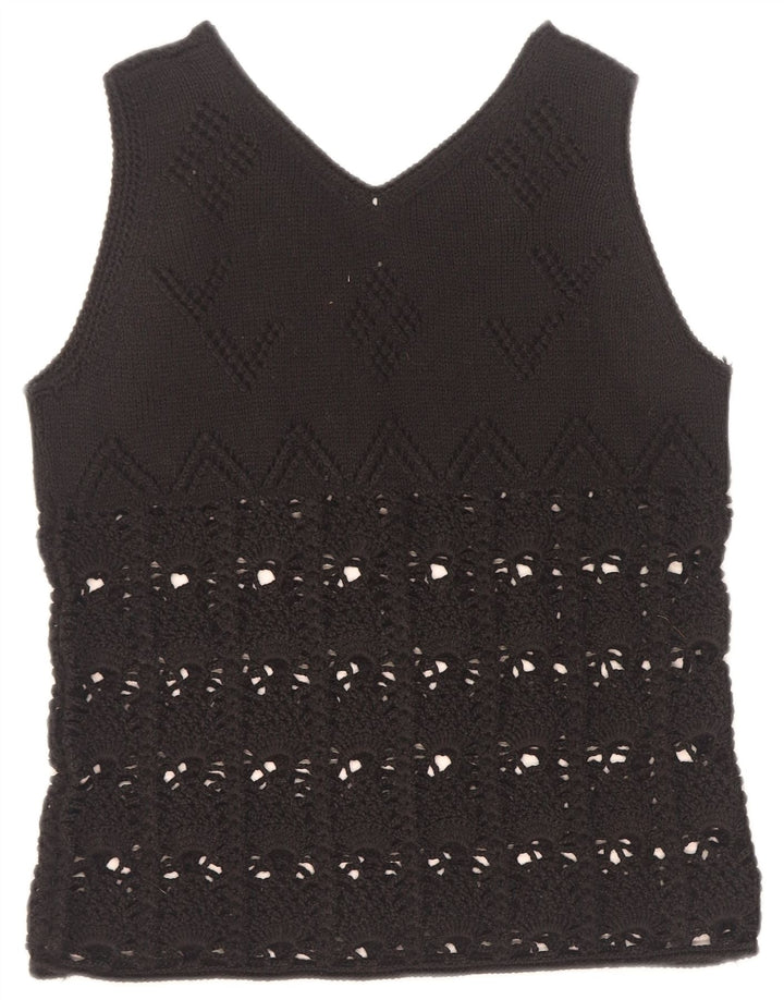 Vintage Dame Vest Tank Top UK 12 Medium Sort