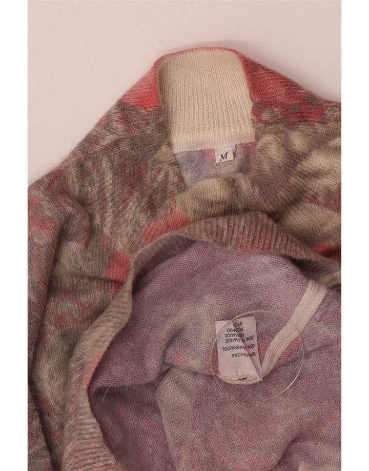 Vintage Dame Turtle Neck Jumper Sweater UK 12 Medium Multicolored Retro