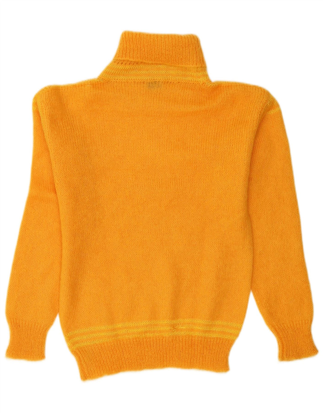 Vintage Dame Roll Neck Jumper Sweater UK 12 Medium Orange Mohair