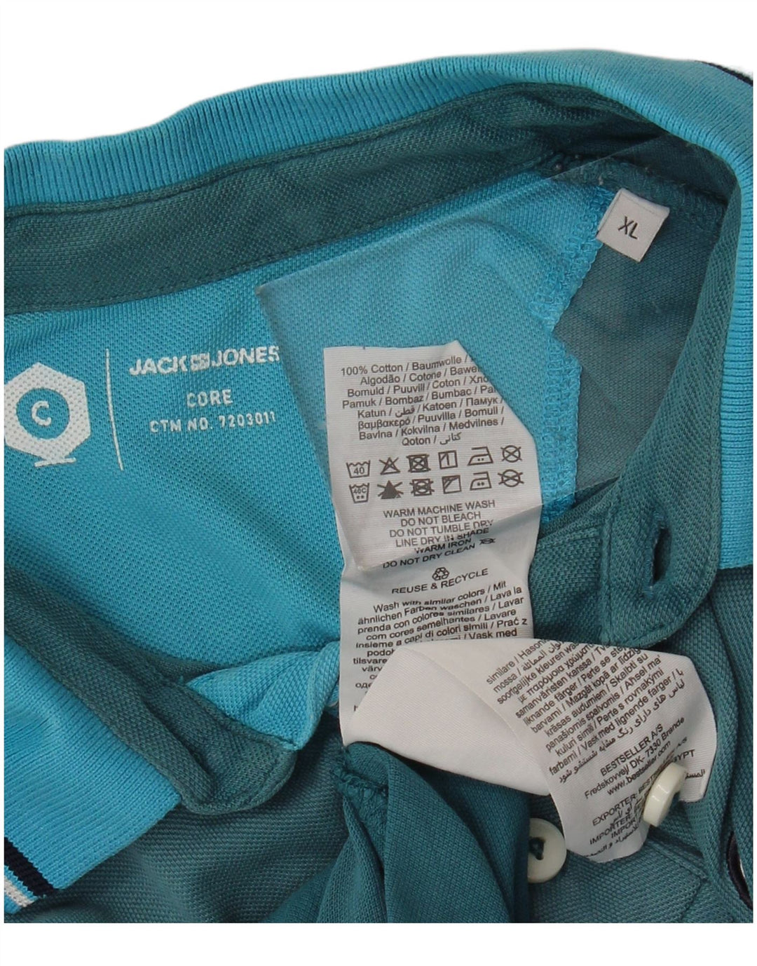 JACK & JONES Poloshirt til mænd XL Blå Bomuld