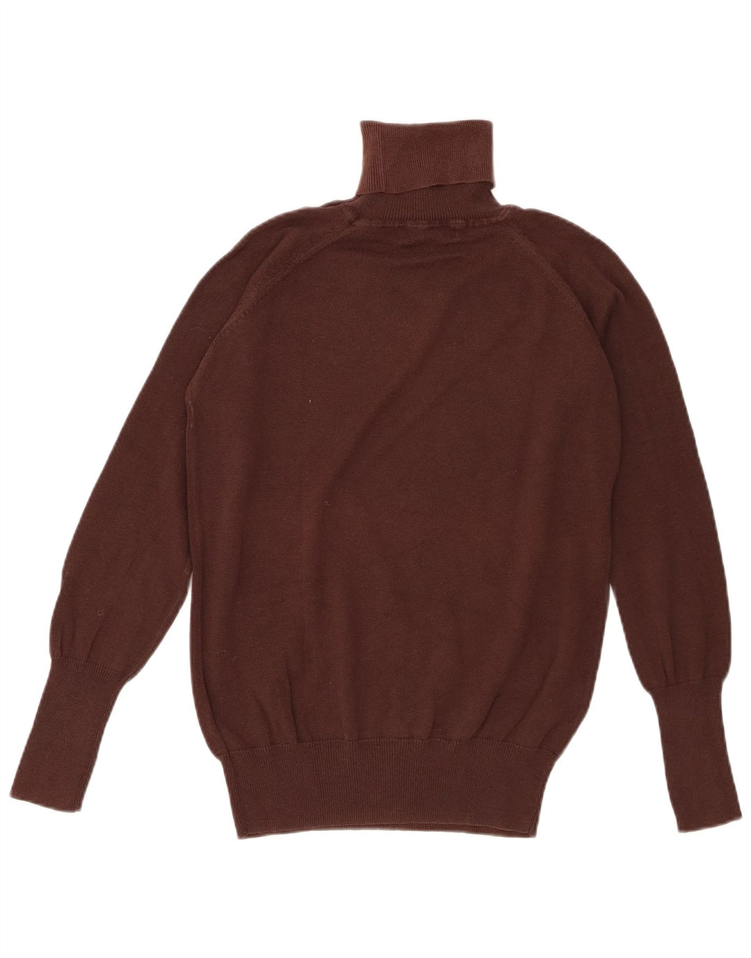 Zara Dame Roll Neck Jumper Sweater UK 14 Large Brown Argyle/Diamond