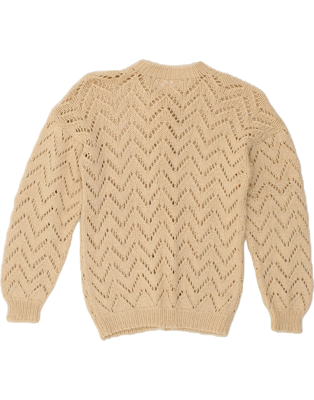 VINTAGE Womens Cardigan Sweater UK 12 Medium Beige Vintage Vintage and Second-Hand Vintage from Messina Hembry 