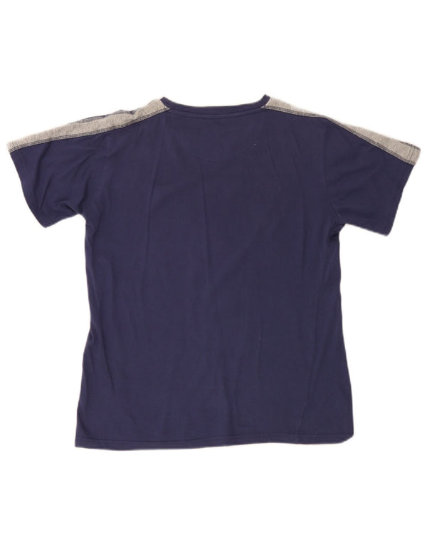 Champion Boys Grafisk T-Shirt Top 13-14 år XL Navy Blue Colourblock
