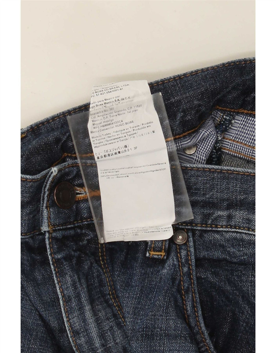 Hugo Boss Straight Jeans til mænd W34 L34 Blå Bomuld