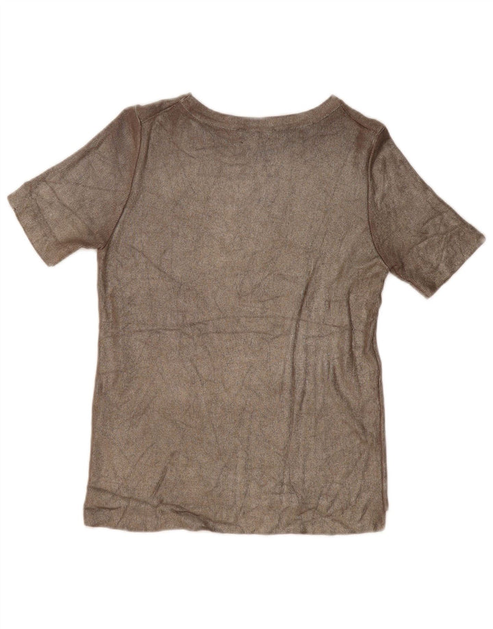 Zara Damebluse Top UK 10 Small Beige Viscose