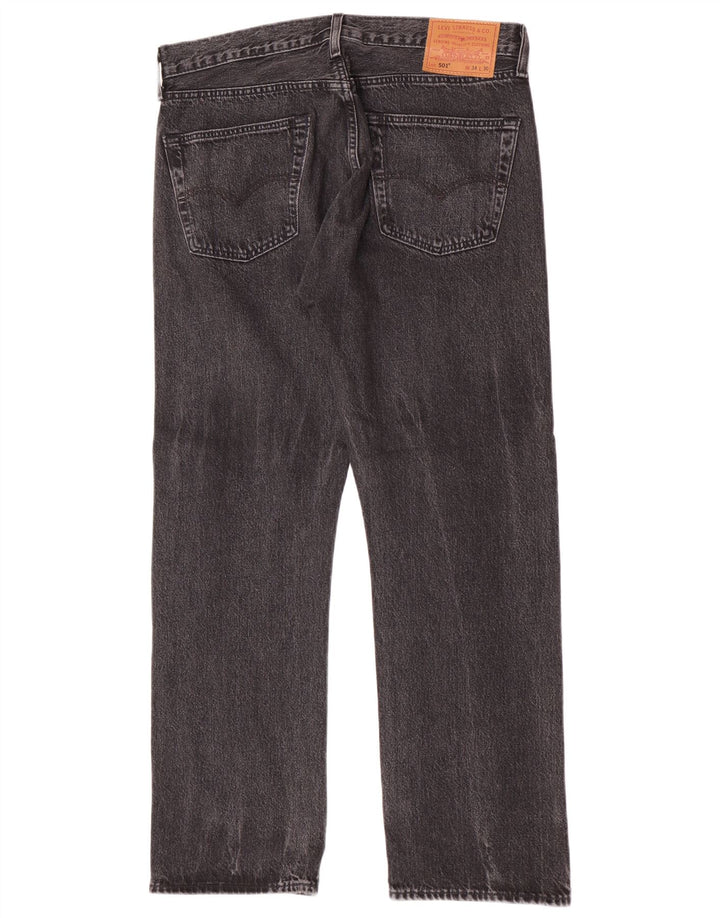 Levi's Herre 501 lige jeans W34 L30 sort bomuld