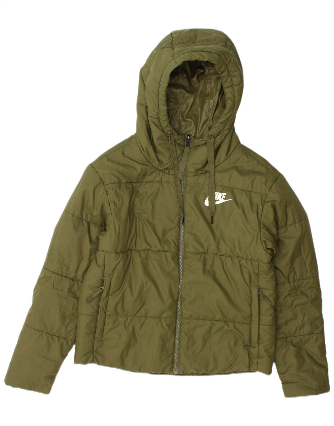 Nike Dame Polstret Vendbar Jakke UK 12 Medium Green Polyester