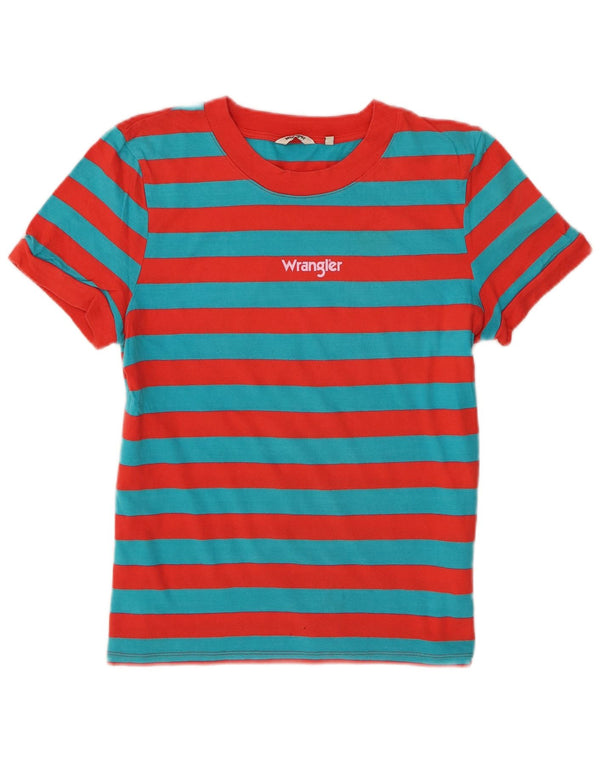 Wrangler Grafisk T-Shirt Top UK 6 XS Orange Stribet Bomuld
