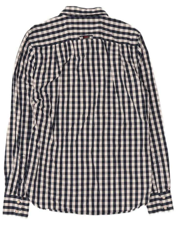 Superdry Herre Loose Fit skjorte Medium Marineblå Gingham Cotton