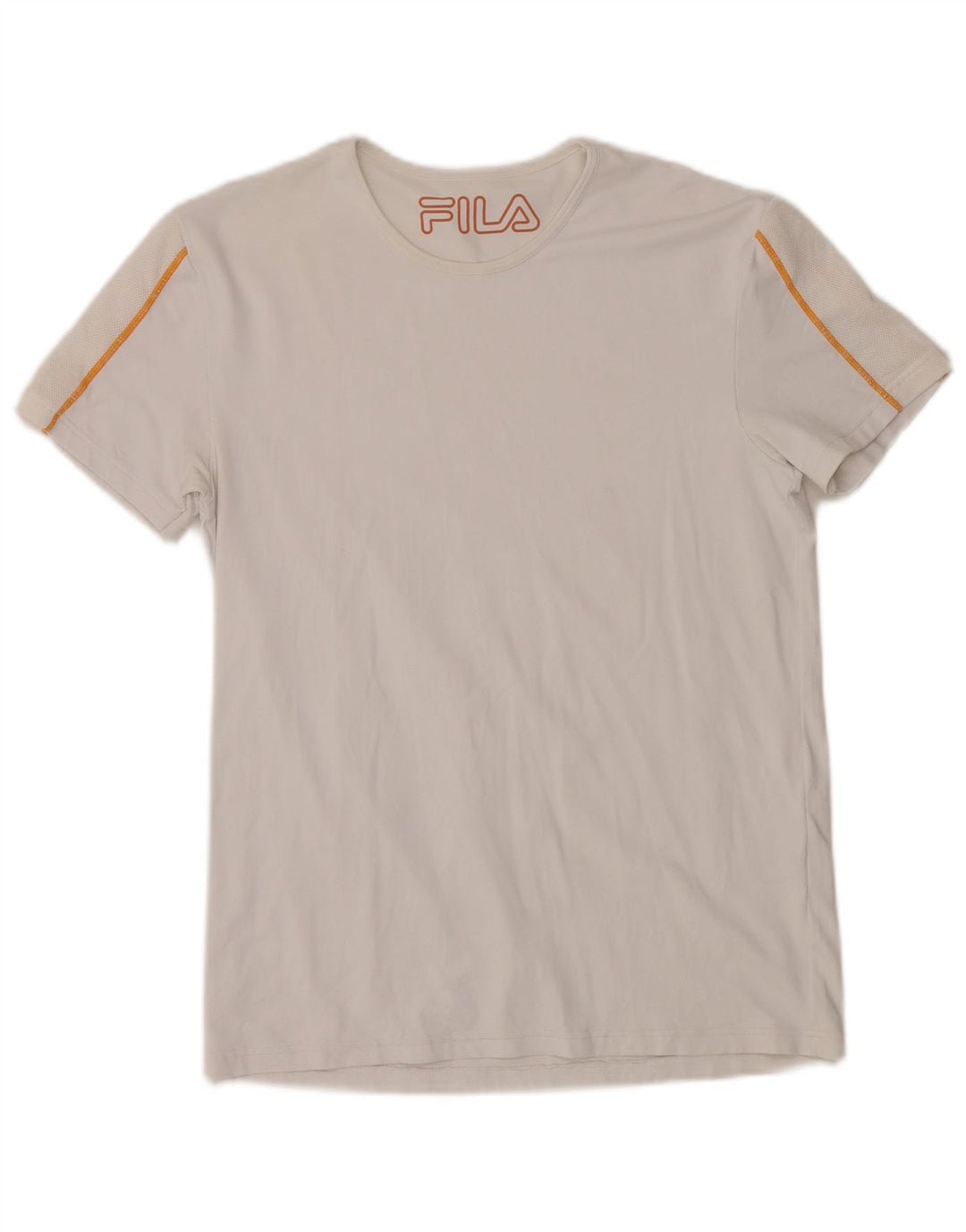 FILA Dame T-Shirt Top UK 10 Small White Viscose