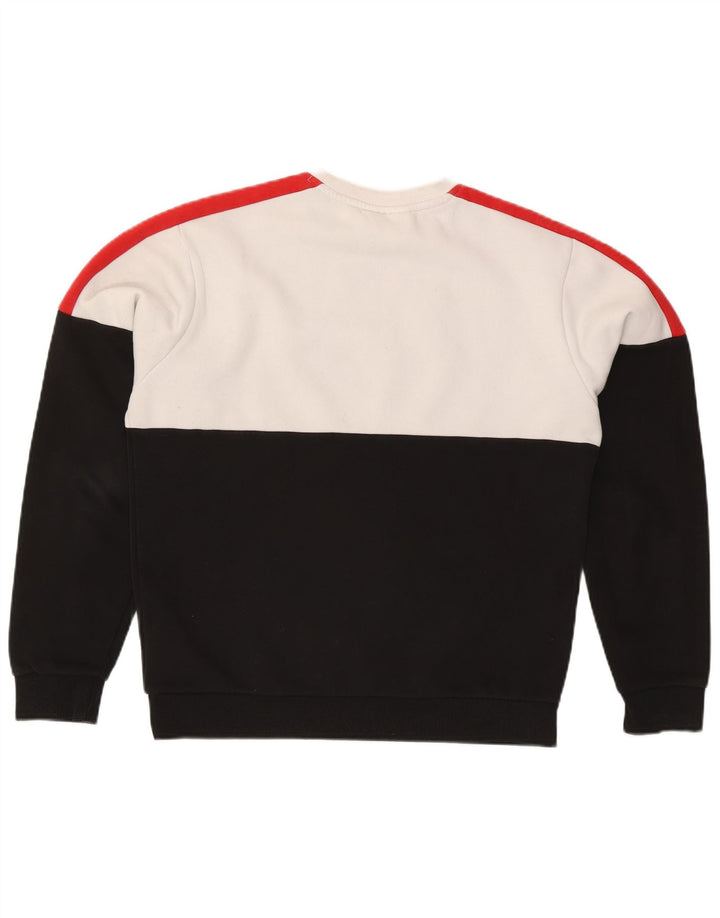 Fila Herre Grafisk Sweatshirt Jumper Stor Hvid Colourblock Bomuld