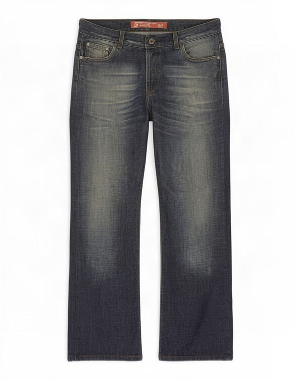 Zara Herre Low Waist Regular Bootcut Jeans EU 44 Large W34 L30 Navy Blue