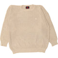 KAPPA Womens Oversized Boat Neck Jumper Sweater UK 14 Medium Beige Cotton Vintage Kappa and Second-Hand Kappa from Messina Hembry 