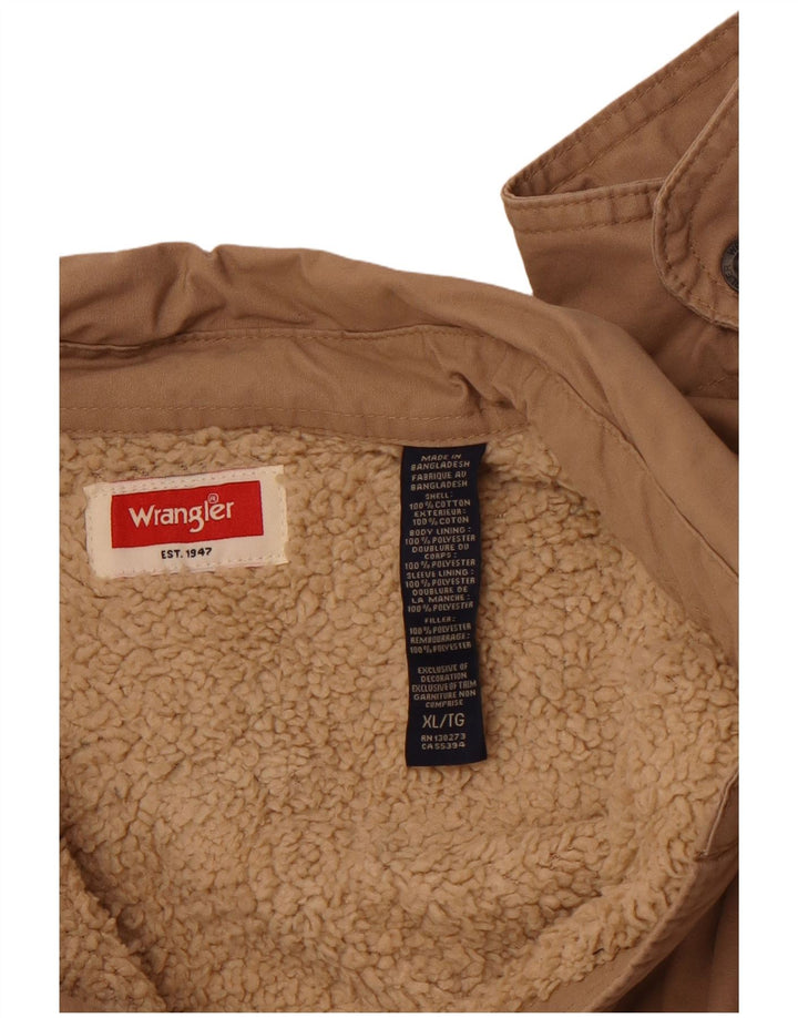 WRANGLER Sherpajakke til mænd UK 42 XL Brun bomuld