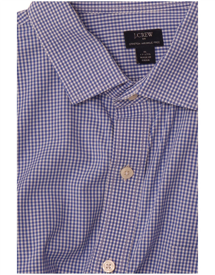 J. Crew Stretch-skjorte til mænd Str. 17 17/12 XL Blå Gingham