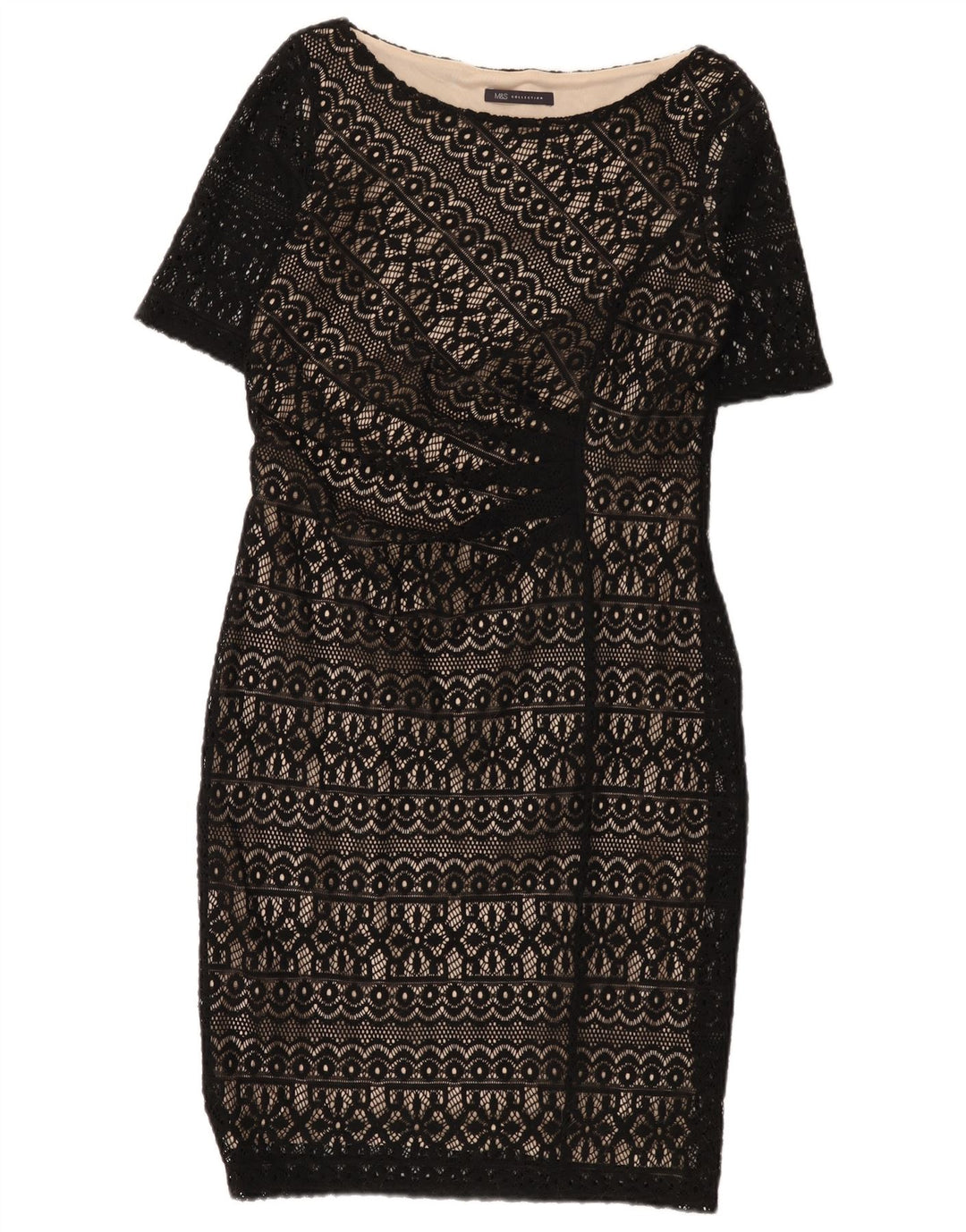 Marks & Spencer Kvinders blondeskedekjole UK 12 Medium Black Floral