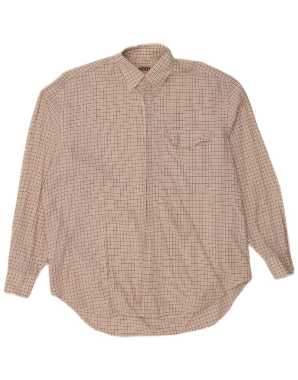 VINTAGE herreskjorte str. 41 Large Hvid ternet bomuld