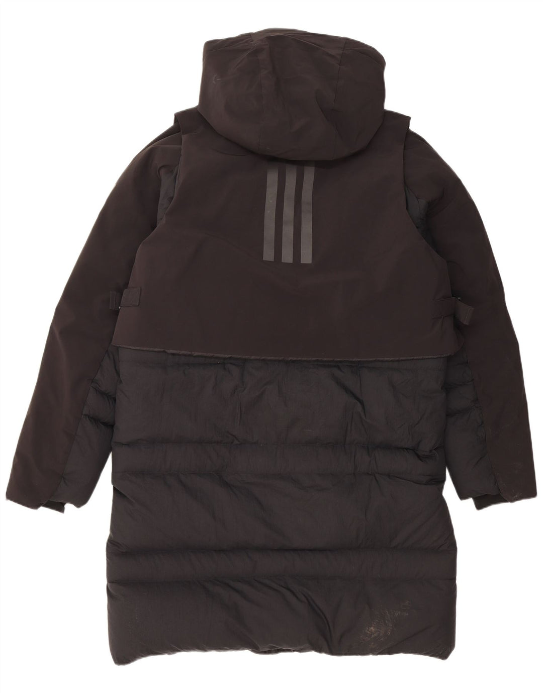 Adidas Herre Hætte Polstret Frakke UK 38 Medium Sort Nylon
