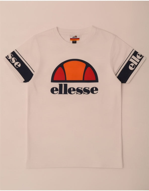 Ellesse Boys Grafisk T-Shirt Top 10-11 År Hvid Colourblock
