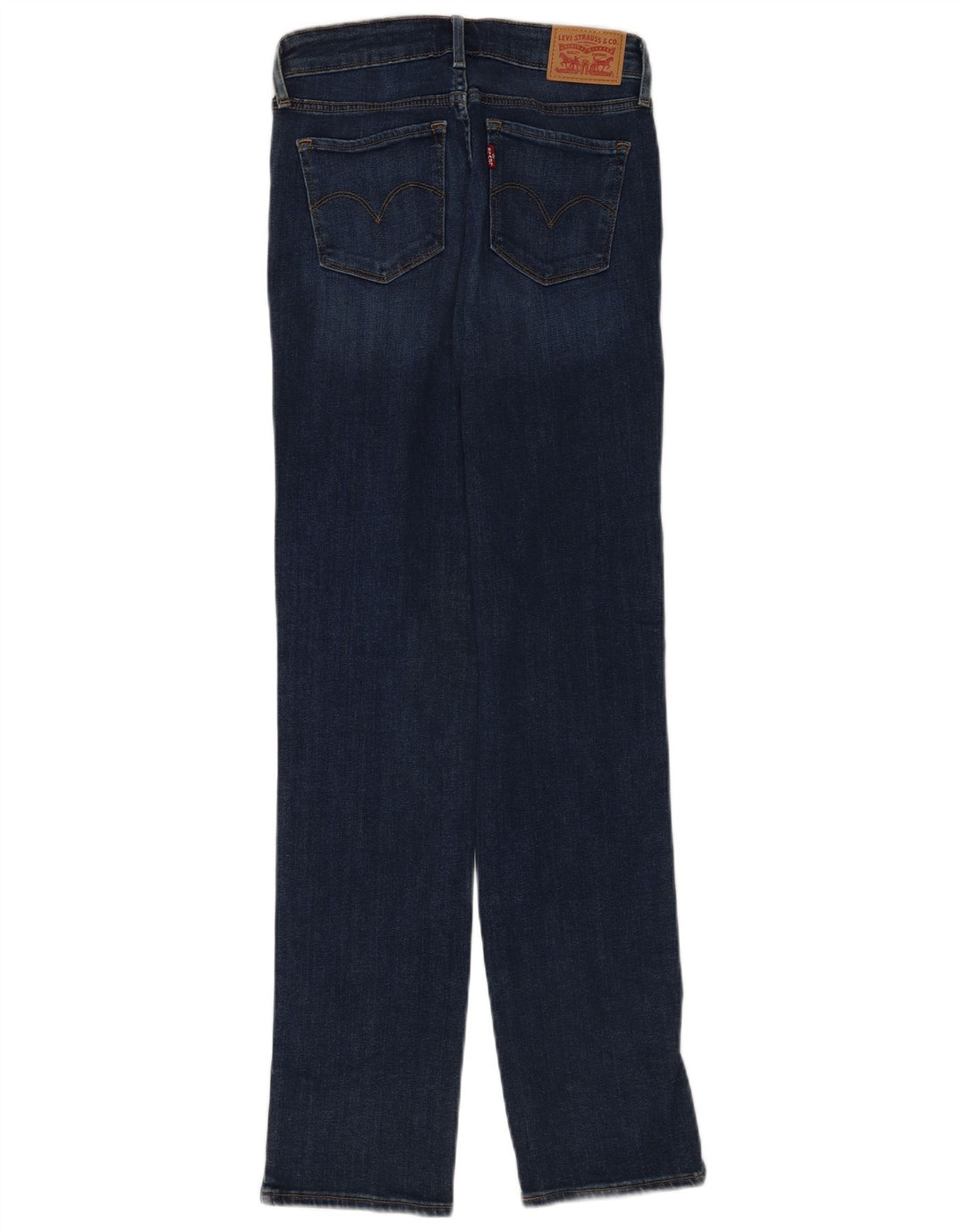 Levi's Dame 714 Straight Jeans W28 L32 Marineblå Bomuld