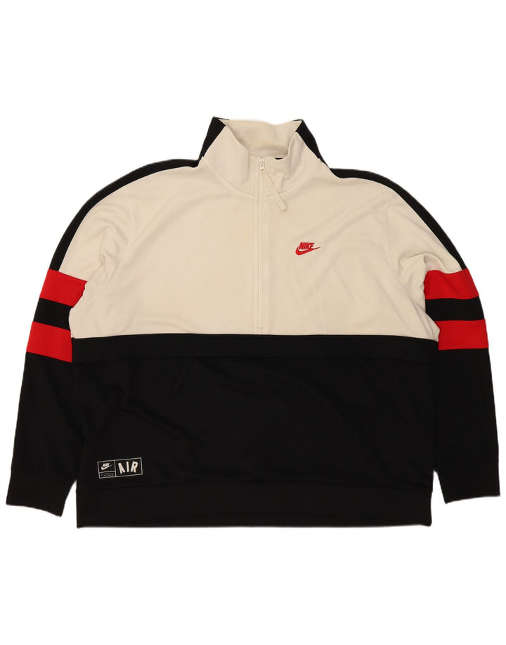 Nike Herre 1/4 Zip Sweatshirt Jumper 2XL Sort Colourblock Polyester
