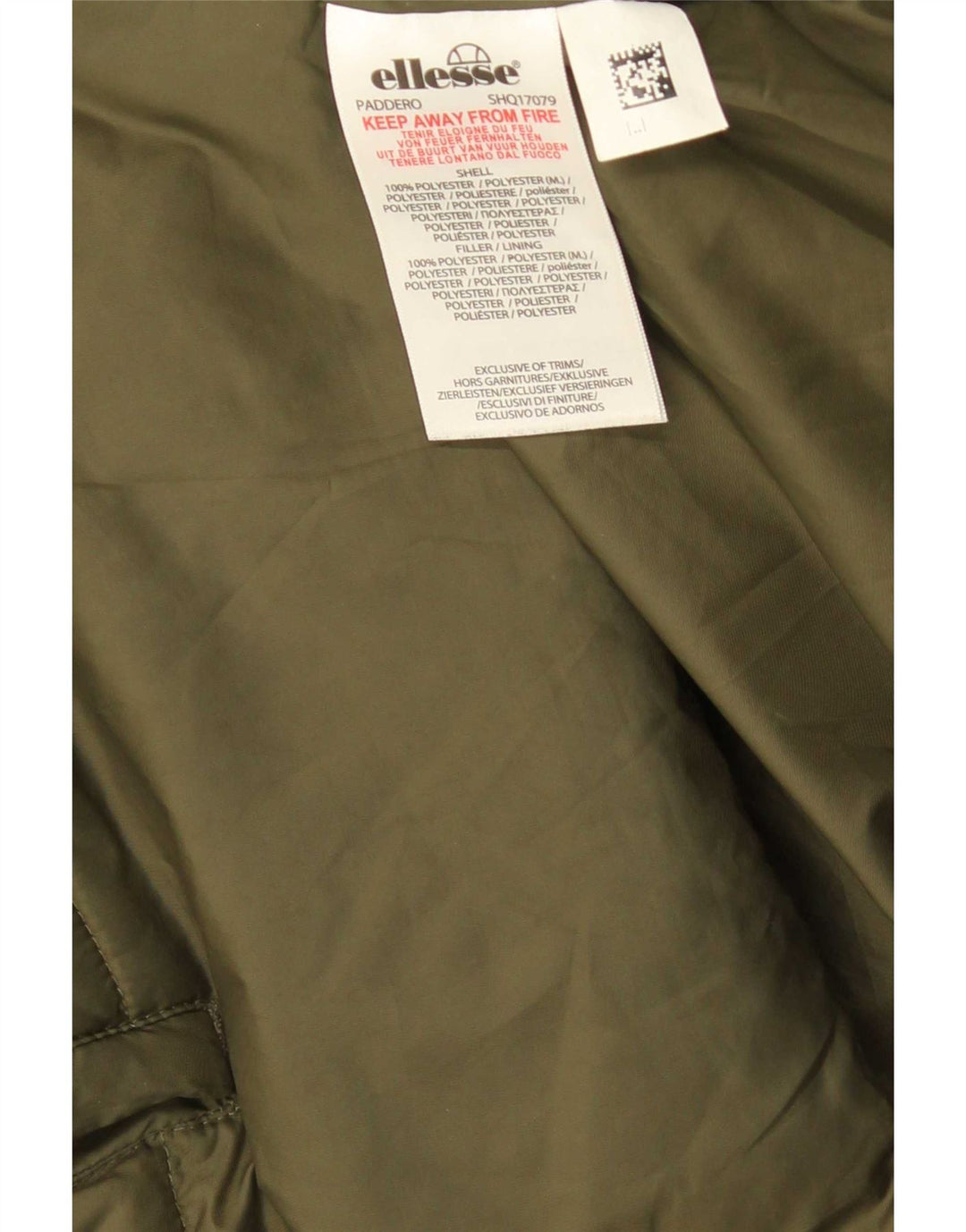 Ellesse Herre hættepolstret jakke UK 38 Medium Green Polyester