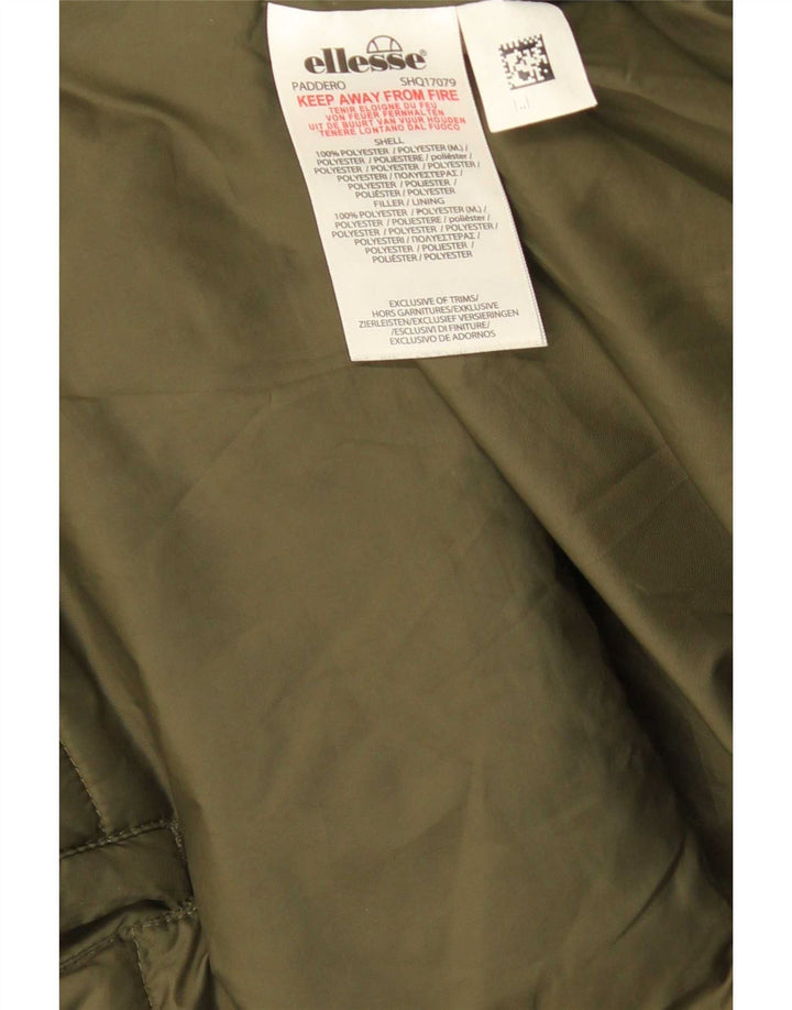 Ellesse Herre hættepolstret jakke UK 38 Medium Green Polyester