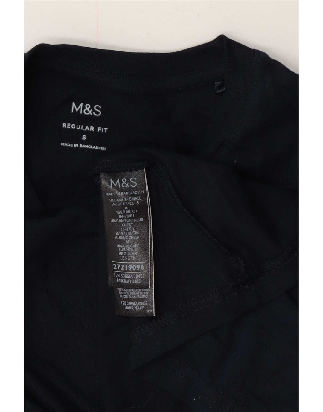 Marks & Spencer Herre Regular Fit Top Langærmet lille marineblå bomuld