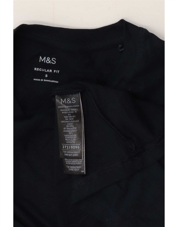 Marks & Spencer Herre Regular Fit Top Langærmet lille marineblå bomuld
