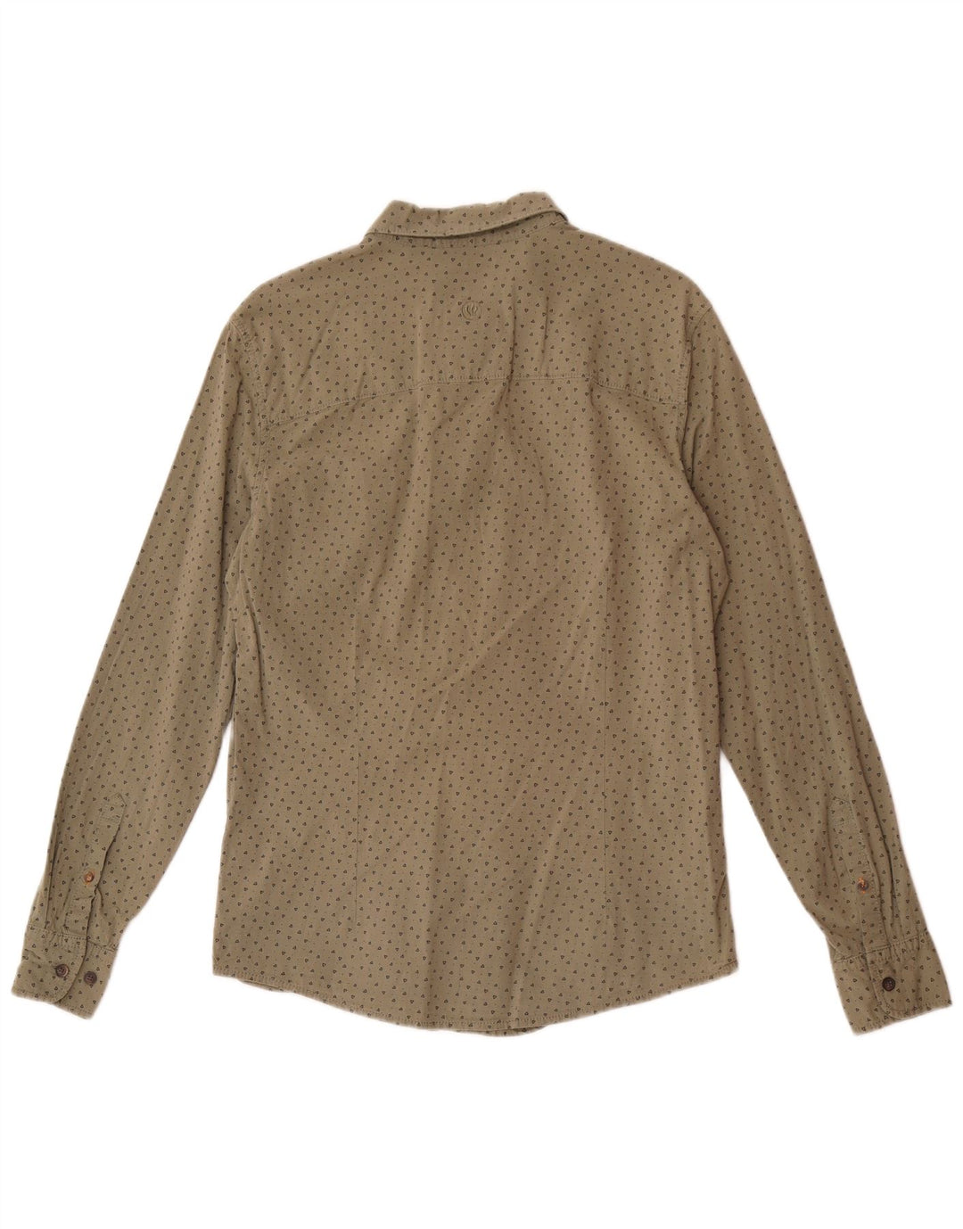Fat Face Herre Stretch Slim Fit Skjorte Medium Grøn Geometrisk Bomuld