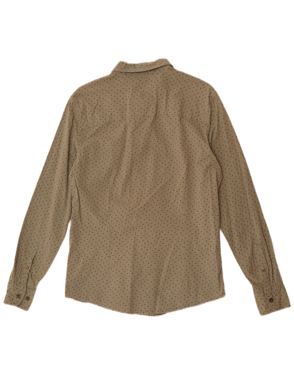 Fat Face Herre Stretch Slim Fit Skjorte Medium Grøn Geometrisk Bomuld
