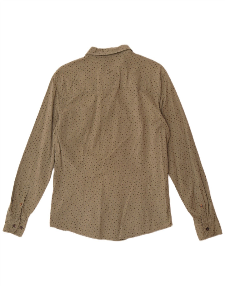 Fat Face Herre Stretch Slim Fit Skjorte Medium Grøn Geometrisk Bomuld