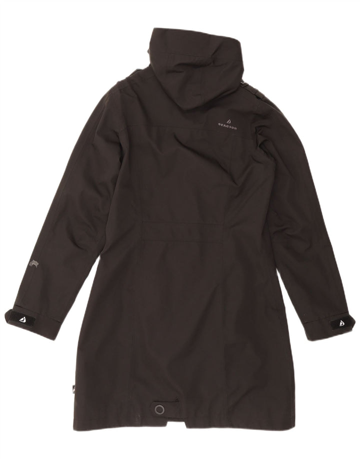 Bergson Dame Hooded Windbreaker Coat UK 10 Small Black Polyester