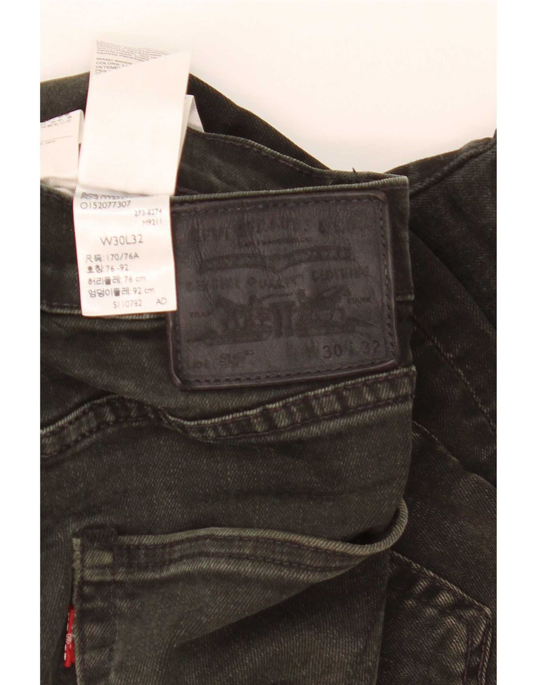 Levi's Herre 502 Straight Jeans W30 L32 Sort Bomuld