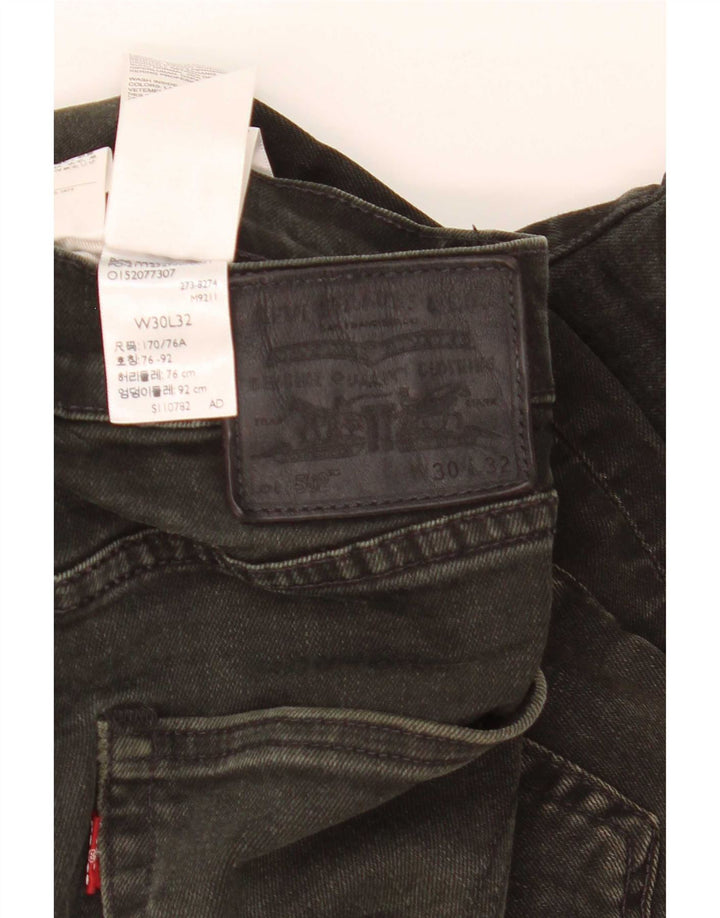 Levi's Herre 502 Straight Jeans W30 L32 Sort Bomuld