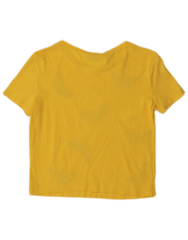 Zara Dame T-Shirt Top UK 10 Lille Gul
