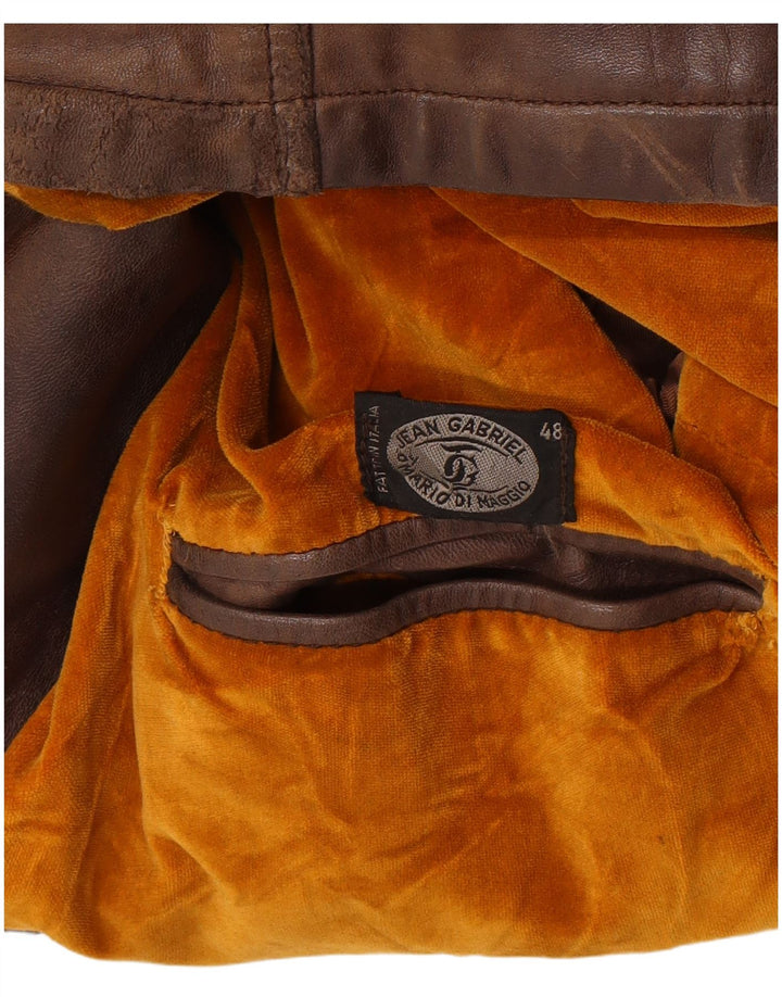 Jean Gabriel Militær læderjakke til kvinder IT 48 XL Brun