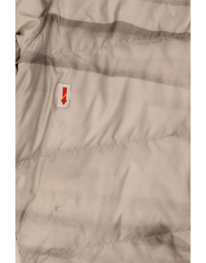 Jack Wolfskin Dame hætte polstret jakke UK 18 XL Grå Tie Dye Polyester