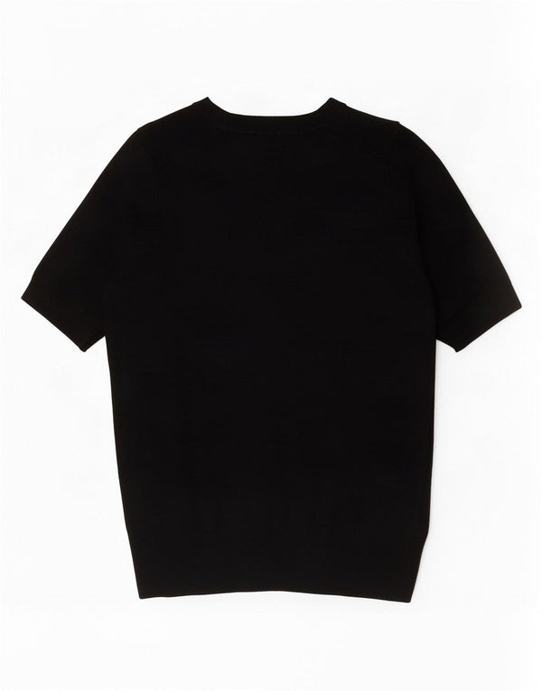 Zara Dame Kortærmet Jumper Sweater UK 10 Lille Sort