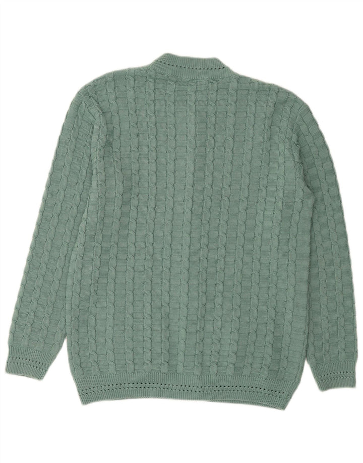 REFLECT Womens Cardigan Sweater UK 16 Large Green Polyester
