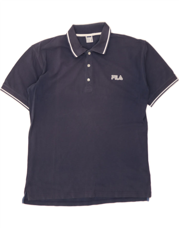 FILA Mens Polo Shirt Medium Navy Blue Vintage Fila and Second-Hand Fila from Messina Hembry 