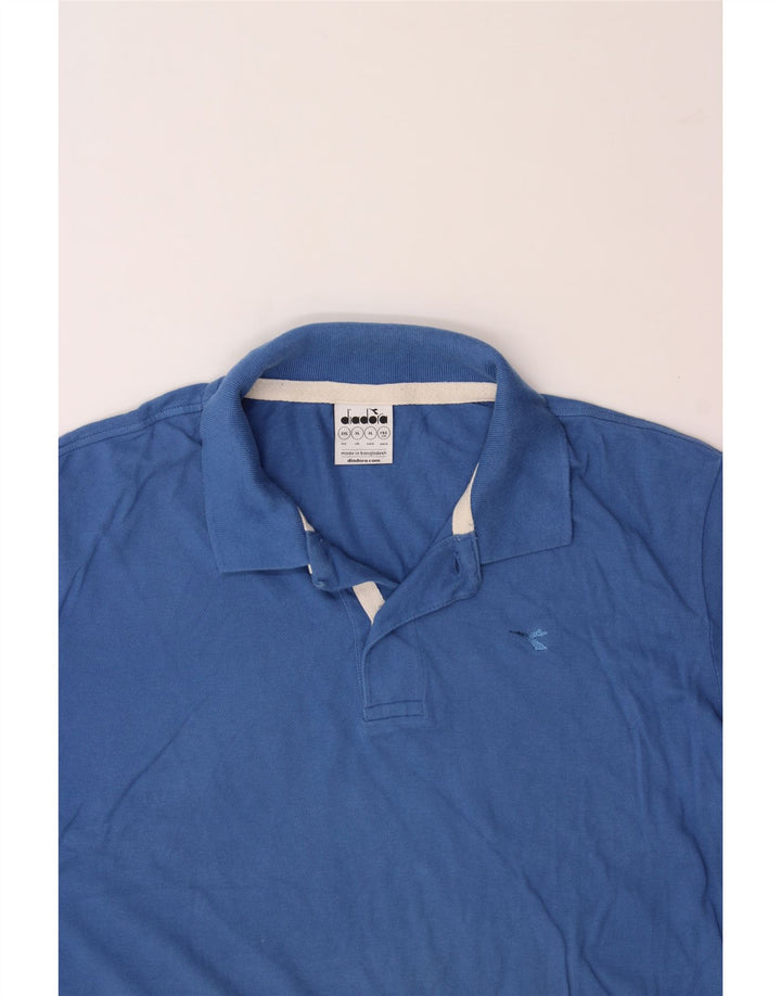 DIADORA Mens Polo Shirt XL Blue Cotton Vintage Diadora and Second-Hand Diadora from Messina Hembry 