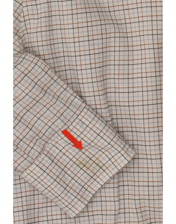 TOMMY HILFIGER Mens Tailored Shirt Size 37 14 1/2 Small White Check Cotton Vintage Tommy Hilfiger and Second-Hand Tommy Hilfiger from Messina Hembry 
