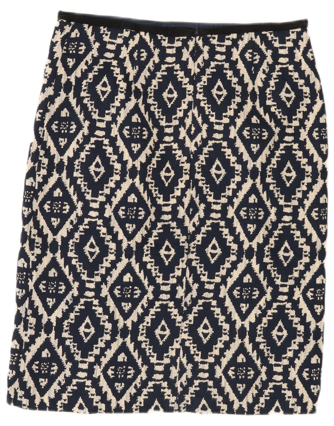 Marks & Spencer lige nederdel til kvinder UK 12 Medium 30 Marineblå Geometrisk