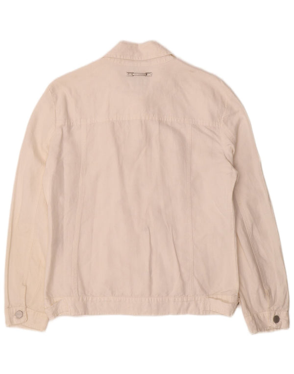 TRUSSARDI JEANS Bomberjakke til kvinder IT 44 Medium Off White Bomuld