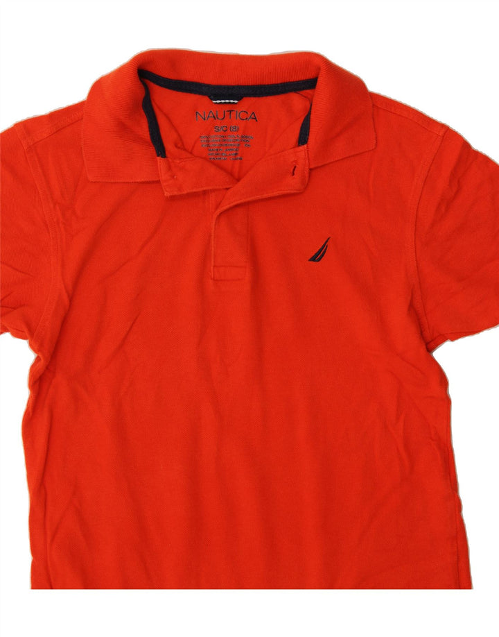 NAUTICA Boys Polo Shirt 7-8 Years Small Orange Cotton Vintage Nautica and Second-Hand Nautica from Messina Hembry 
