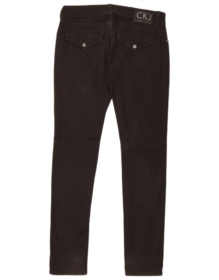 Calvin Klein Dame Slim Jeans W30 L31 Sort Bomuld